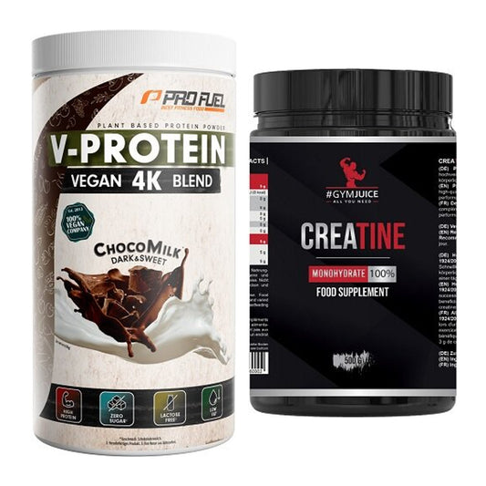 Muskelaufbau-Set: ProFuel V-PROTEIN vegan + #GYMJUICE Creatine – alle enthaltenen Artikel