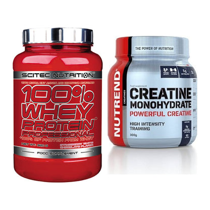 Muskelaufbau-Set: Scitec 100% Whey + Nutrend Creatine – alle enthaltenen Artikel