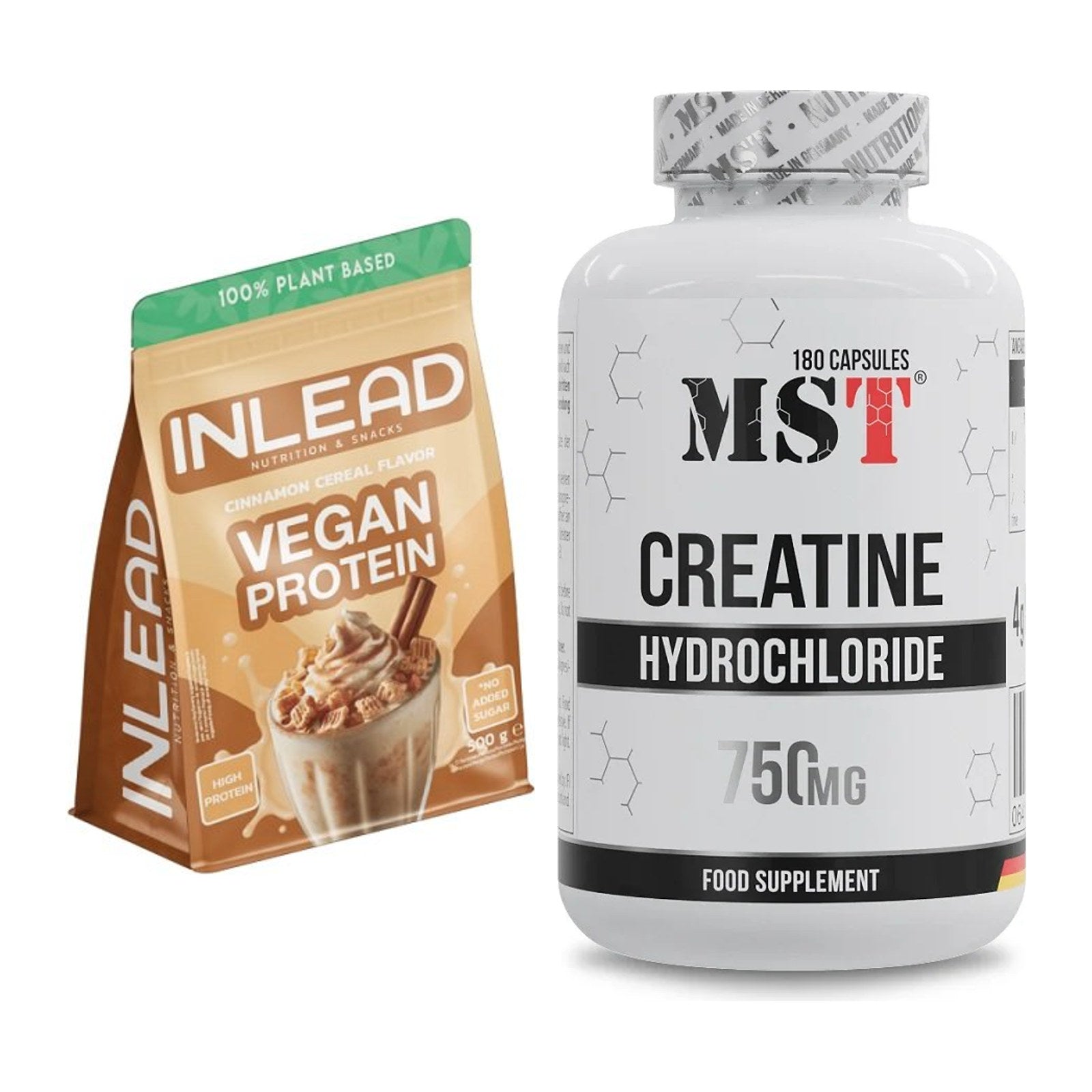 Muskelaufbau-Set: INLEAD Vegan Protein + MST Creatine HCL – alle enthaltenen Artikel