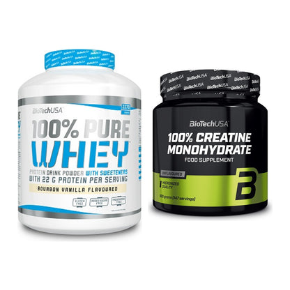 Muskelaufbau-Set: BioTech 100% Pure Whey + BioTech Creatine – alle enthaltenen Artikel