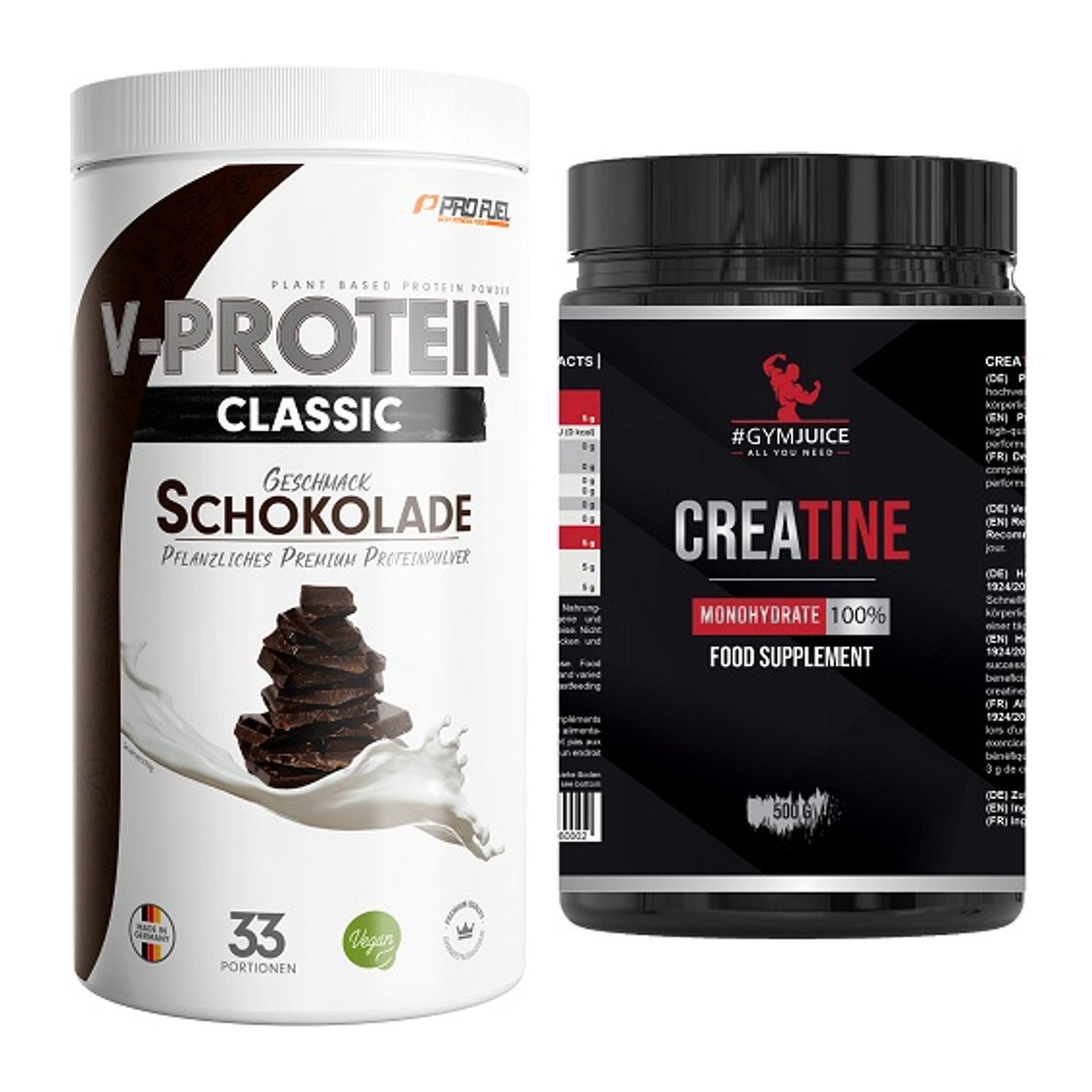 Muskelaufbau-Set: ProFuel VEGAN PROTEIN + #GYMJUICE Creatine – alle enthaltenen Artikel