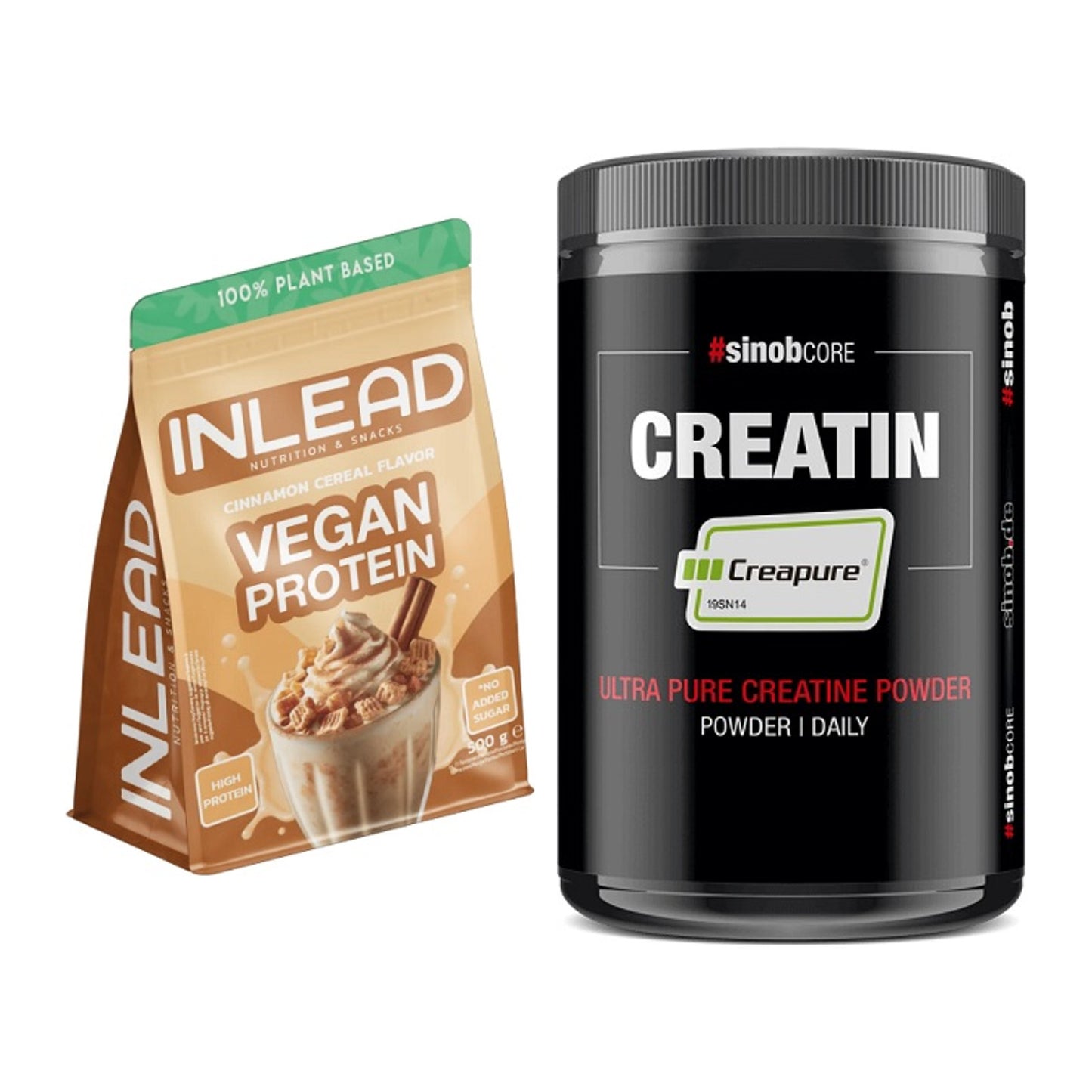 Muskelaufbau-Set: INLEAD Vegan Protein + Sinob Creatin CREAPURE – alle enthaltenen Artikel