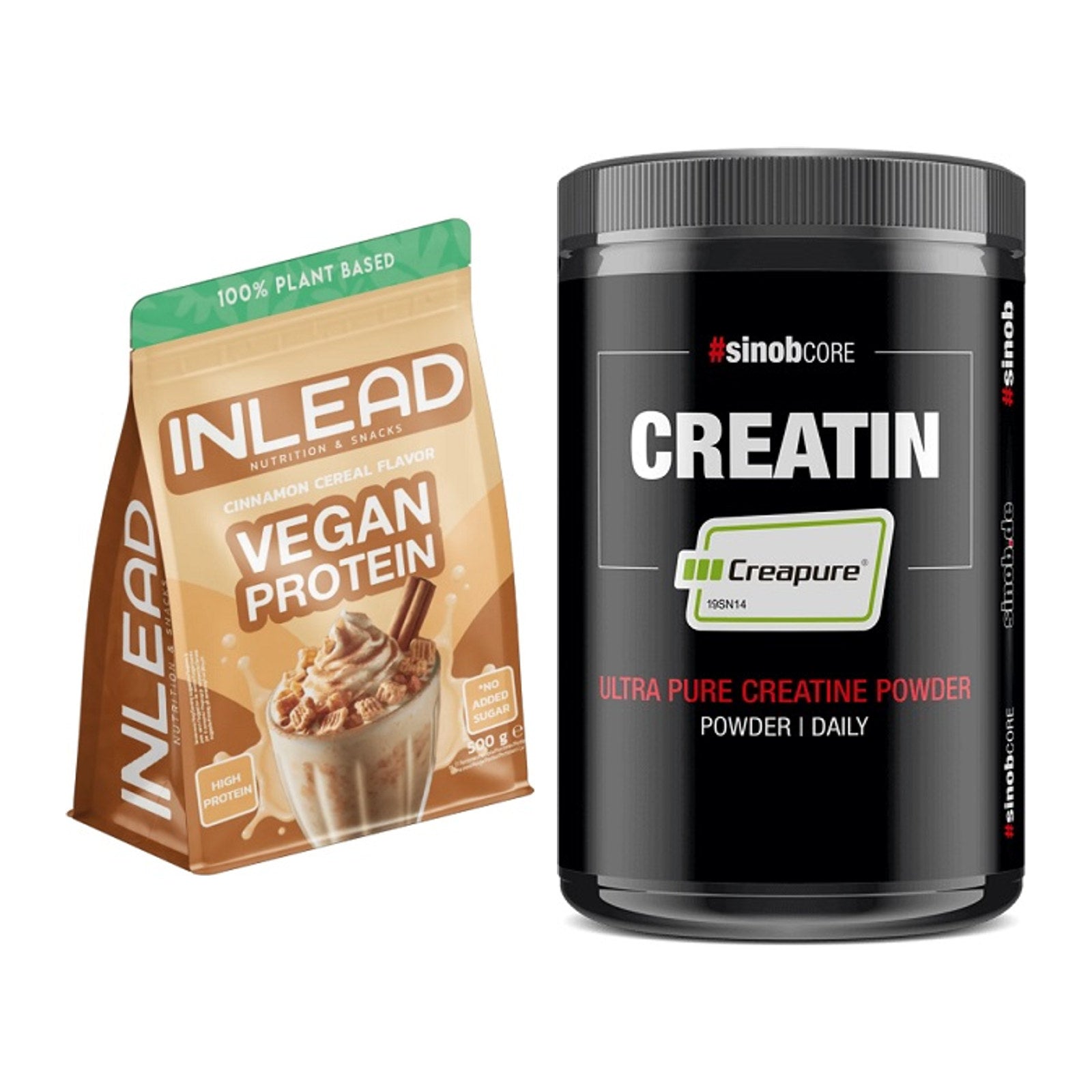 Muskelaufbau-Set: INLEAD Vegan Protein + Sinob Creatin CREAPURE – alle enthaltenen Artikel