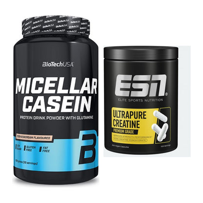 Muskelaufbau-Set: BioTech Micellar Casein + ESN Ultrapure Creatine – alle enthaltenen Artikel