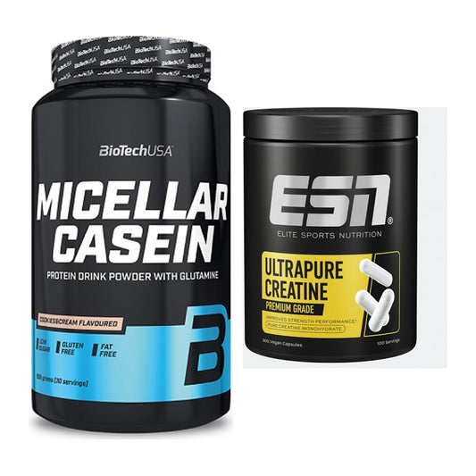 Muskelaufbau-Set: BioTech Micellar Casein + ESN Ultrapure Creatine – alle enthaltenen Artikel