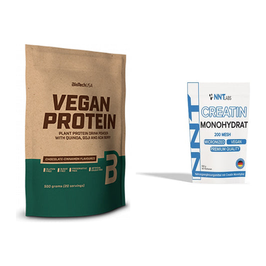 Muskelaufbau-Set: BioTech Vegan Protein + NNT Creatin Monohydrat – alle enthaltenen Artikel