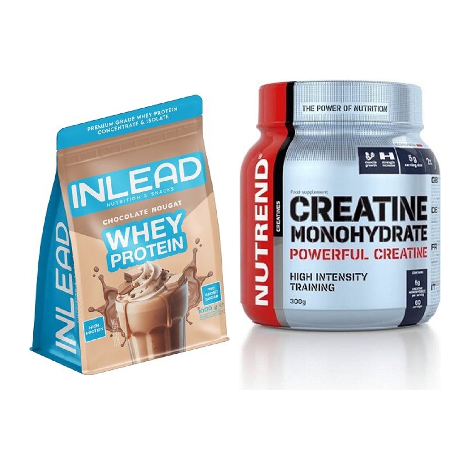 Muskelaufbau-Set: INLEAD Whey Protein + Nutrend Creatine Monohydrate – alle enthaltenen Artikel