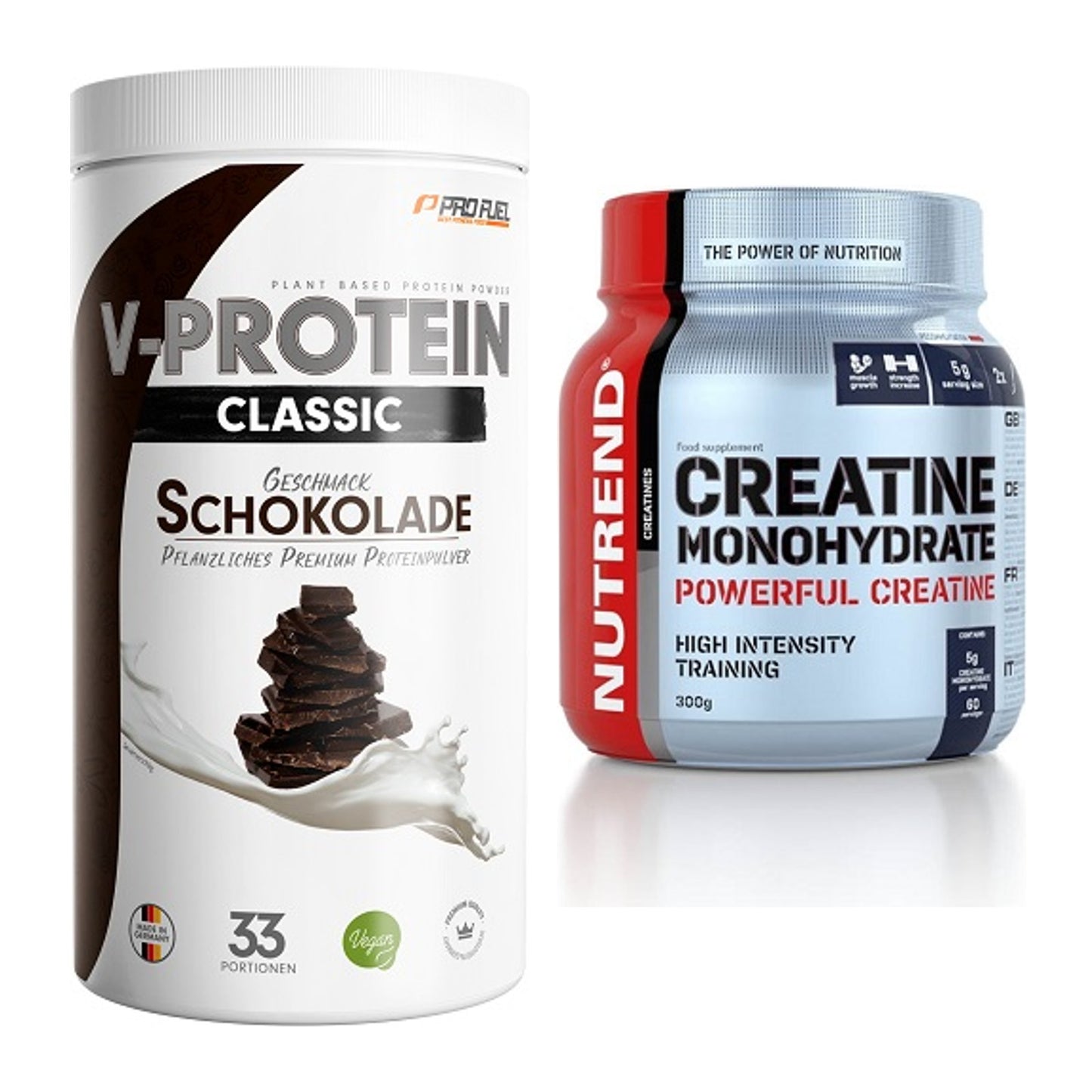 Muskelaufbau-Set: ProFuel VEGAN PROTEIN + Nutrend Creatine Monohydrate – alle enthaltenen Artikel