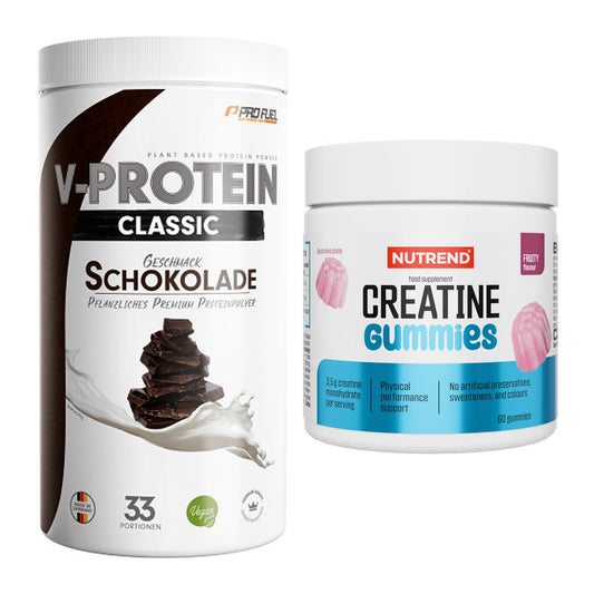 Muskelaufbau-Set: ProFuel VEGAN PROTEIN + Nutrend Creatine Gummies – alle enthaltenen Artikel