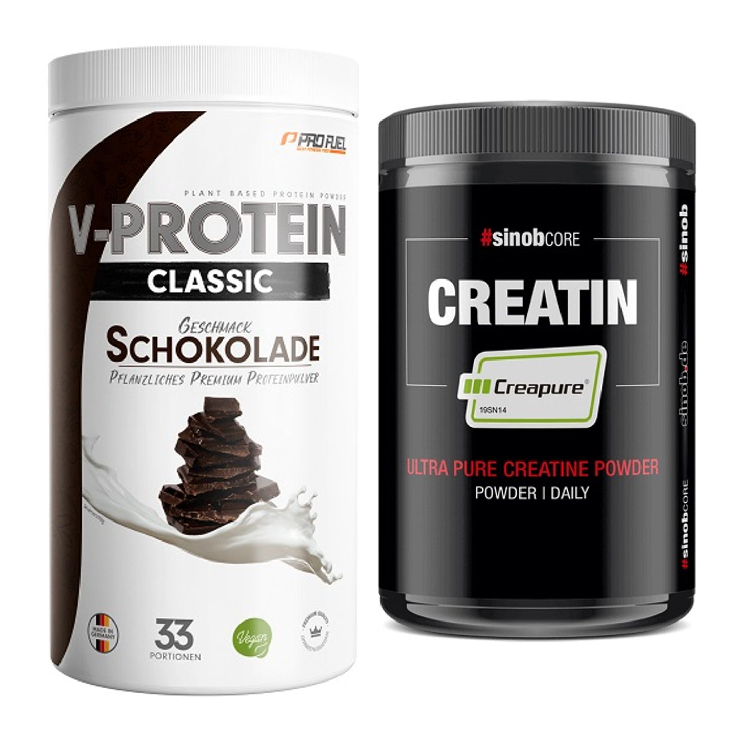 Muskelaufbau-Set: ProFuel VEGAN PROTEIN + Sinob Creatin CREAPURE – alle enthaltenen Artikel