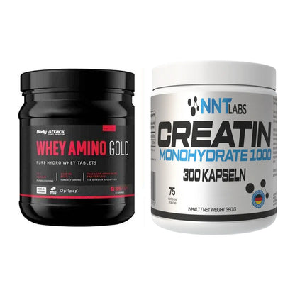 Muskelaufbau-Set: Body Attack Whey Amino Gold + NNT Creatin 1000 mg – alle enthaltenen Artikel