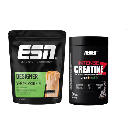 Muskelaufbau-Set: ESN Designer Vegan + Weider Intense Pure – alle enthaltenen Artikel