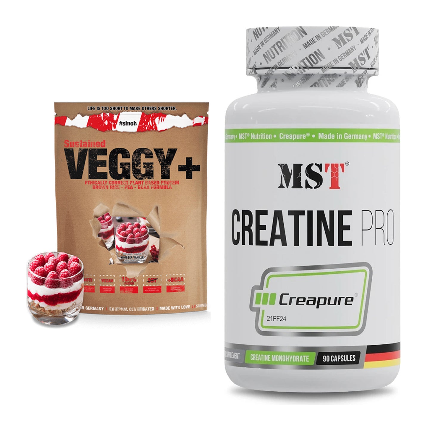 Muskelaufbau-Set: Sinob VEGGY + VEGAN + MST Creatine Pro – alle enthaltenen Artikel