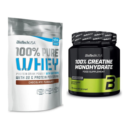 Muskelaufbau-Set: BioTech 100% Pure Whey + BioTech Creatine – alle enthaltenen Artikel
