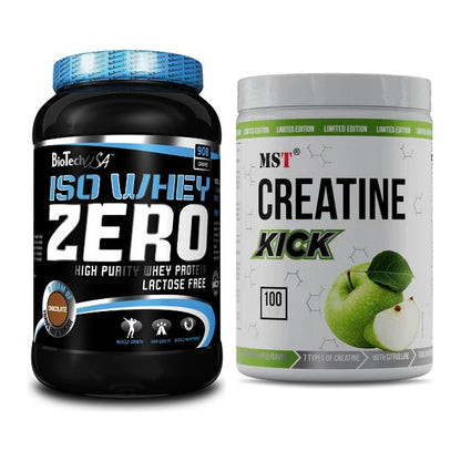 Muskelaufbau-Set: BioTech Iso Whey Zero + MST Creatine Kick 1000g – alle enthaltenen Artikel