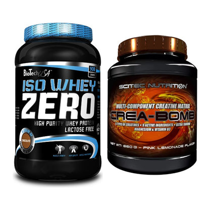 Muskelaufbau-Set: BioTech Iso Whey Zero + Scitec Crea-Bomb – alle enthaltenen Artikel