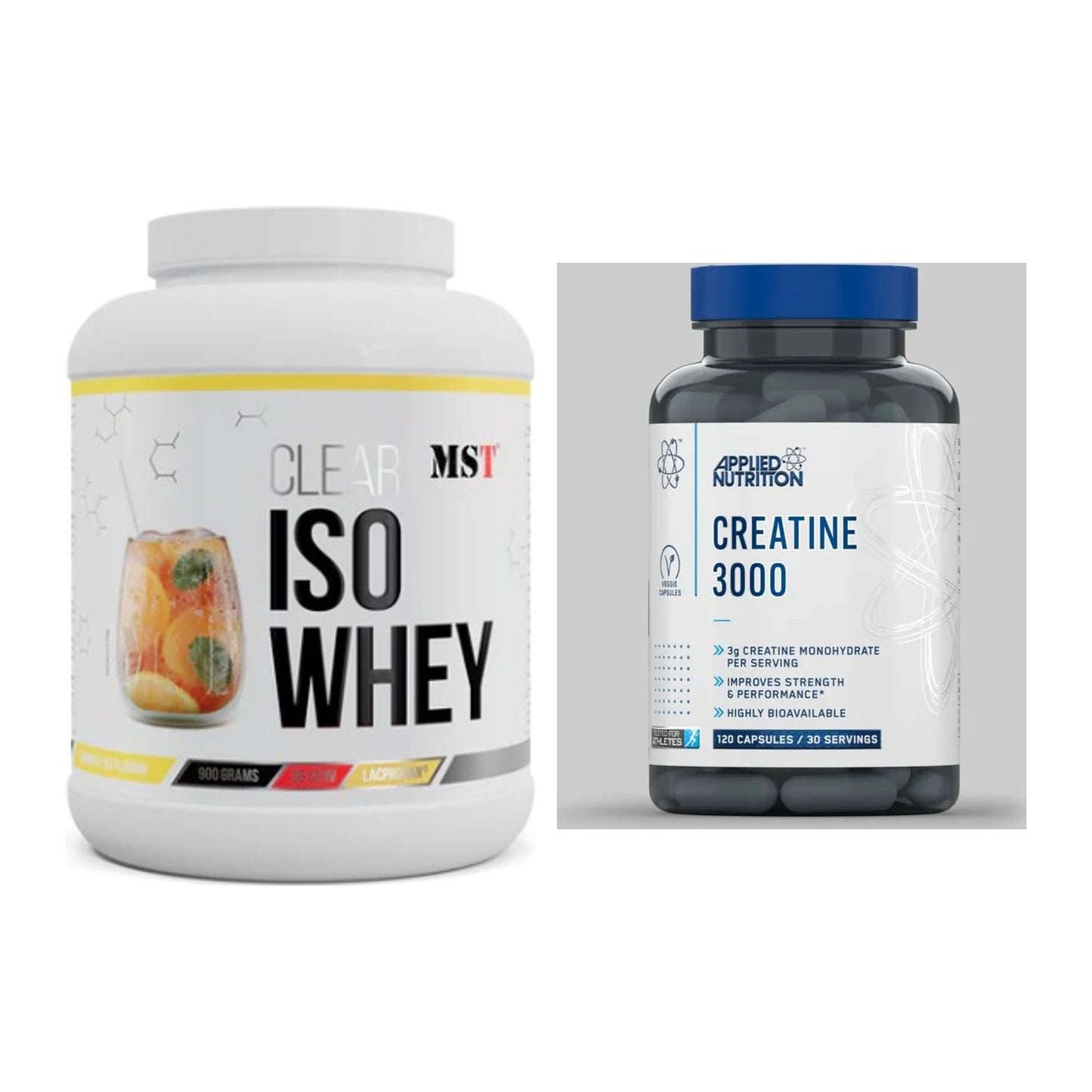 Muskelaufbau-Set: MST Iso Clear + Applied Nutrition Creatine 3000 – alle enthaltenen Artikel