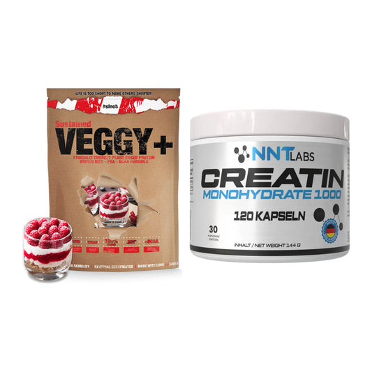 Muskelaufbau-Set: Sinob VEGGY + VEGAN PROTEIN + NNT Creatin 1000 mg – alle enthaltenen Artikel