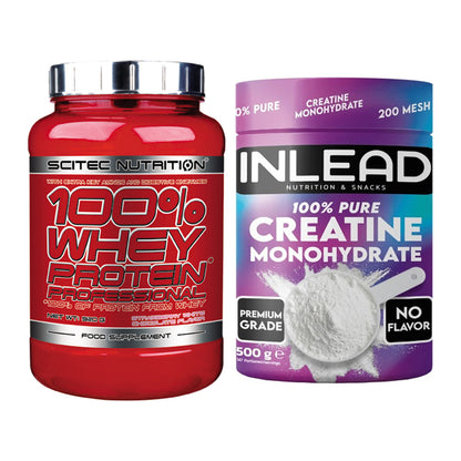 Muskelaufbau-Set: Scitec 100% Whey + INLEAD Creatine – alle enthaltenen Artikel