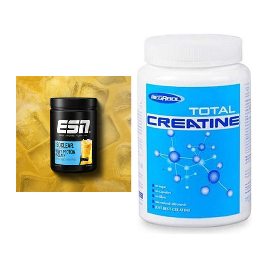 Muskelaufbau-Set: ESN ISOCLEAR Whey Isolate + Megabol Total Creatine – alle enthaltenen Artikel