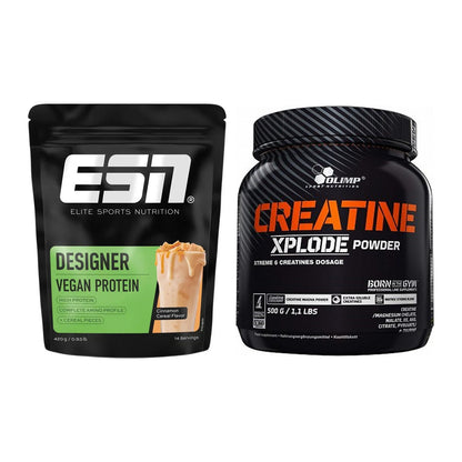 Muskelaufbau-Set: ESN Designer Vegan + Olimp Creatine Xplode – alle enthaltenen Artikel