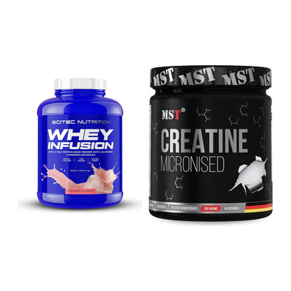 Muskelaufbau-Set: Scitec Whey Infusion 2000g + MST Creatin Monohydrate – alle enthaltenen Artikel