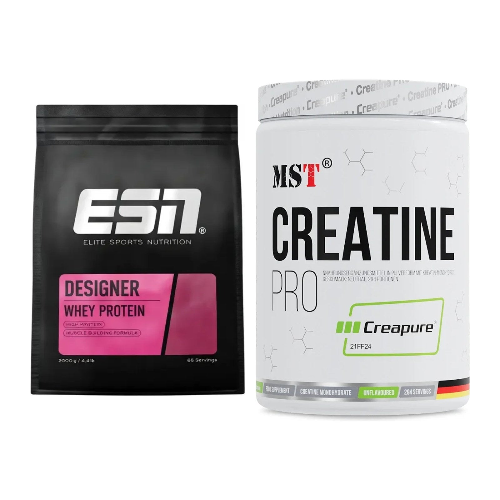 Muskelaufbau-Set: ESN Designer Whey + MST Creatin Pro CREAPURE – alle enthaltenen Artikel