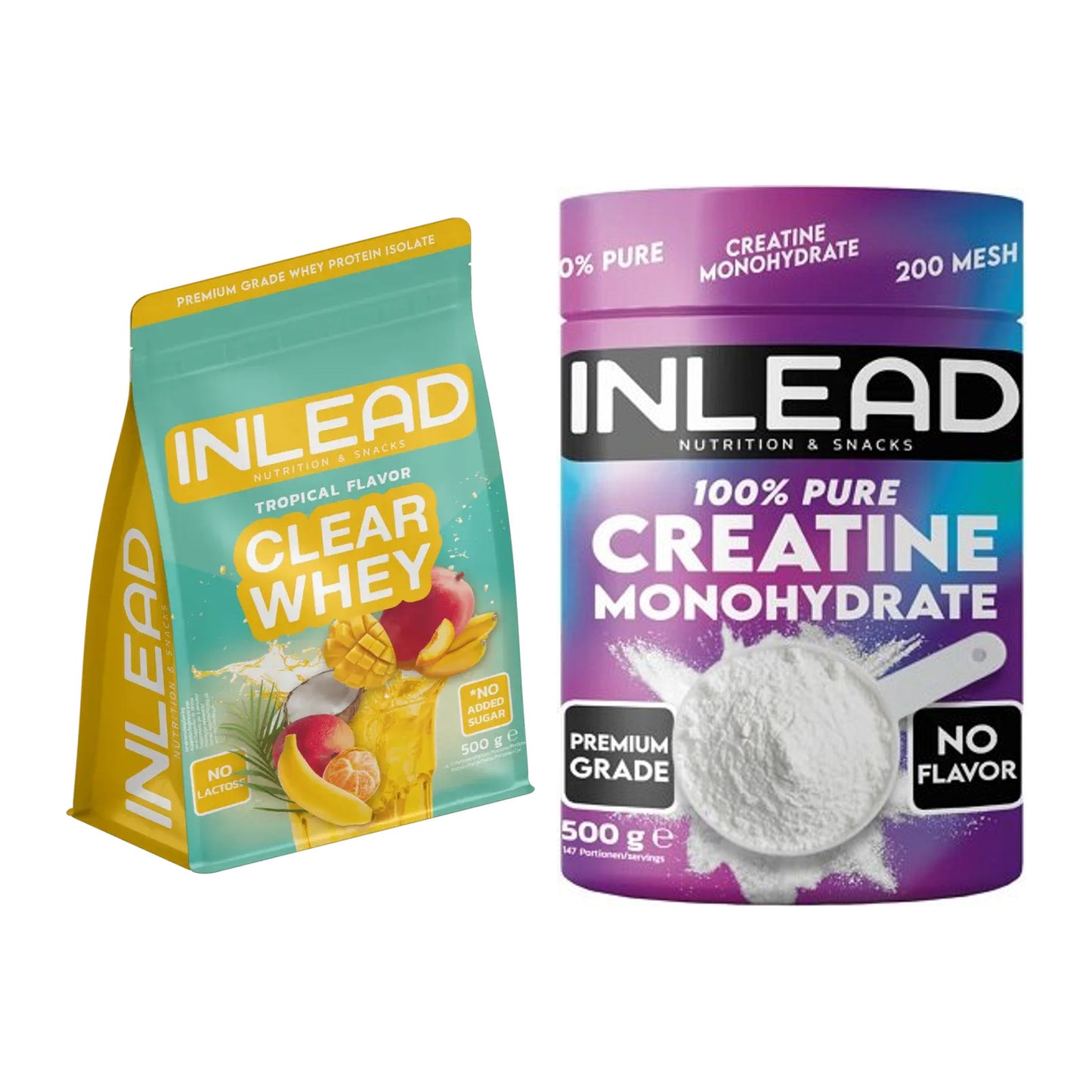 Muskelaufbau-Set: INLEAD Clear Whey + INLEAD Creatine – alle enthaltenen Artikel
