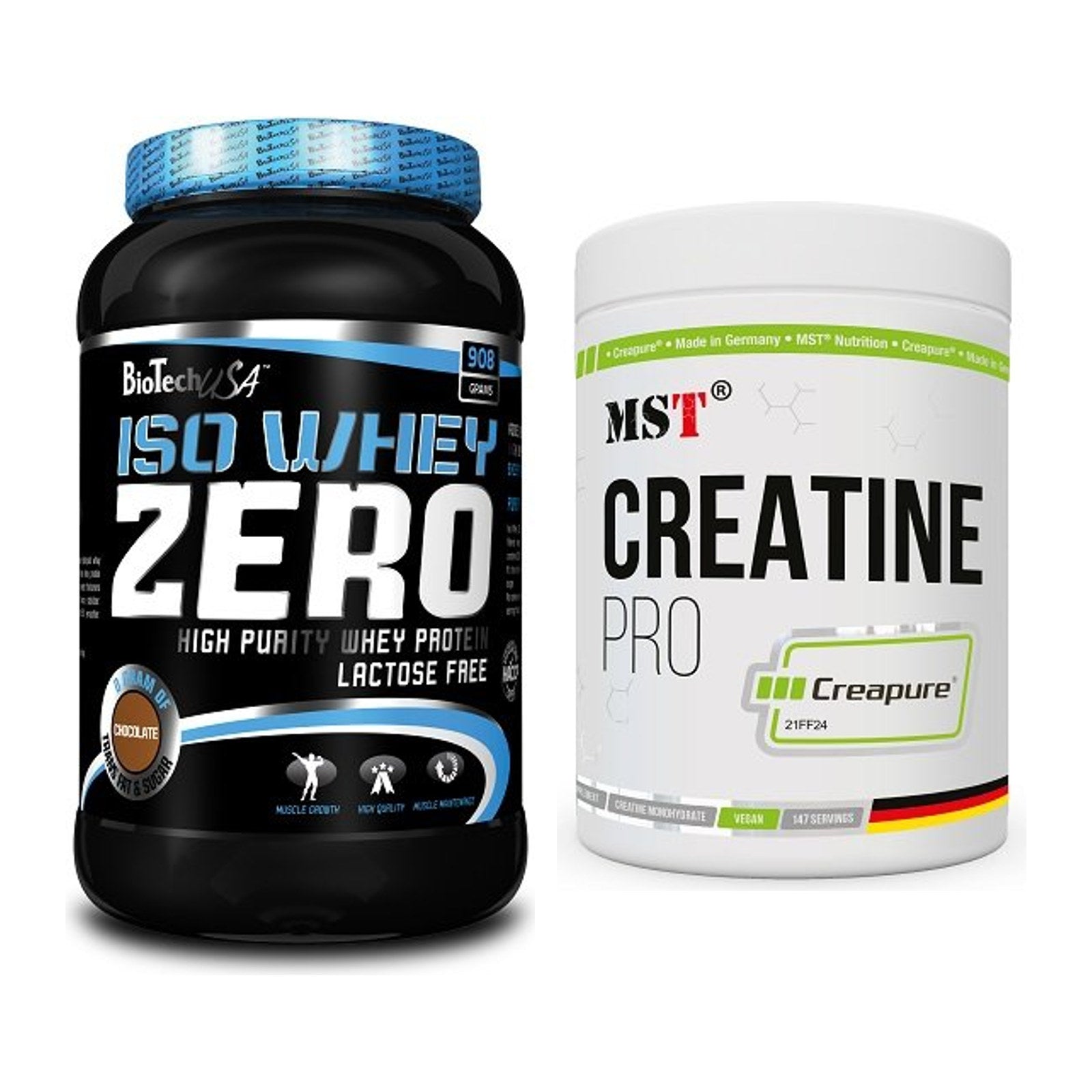 Muskelaufbau-Set: BioTech Iso Whey Zero + MST Creatin Pro CREAPURE – alle enthaltenen Artikel