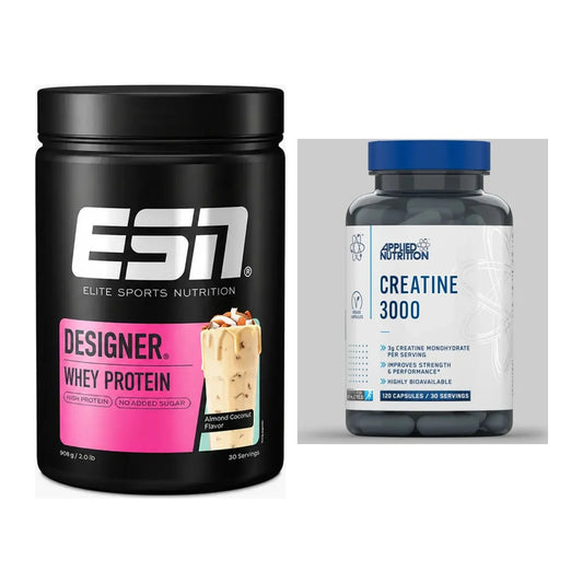 Muskelaufbau-Set: ESN Designer Whey + Applied Nutrition Creatine 3000 – alle enthaltenen Artikel