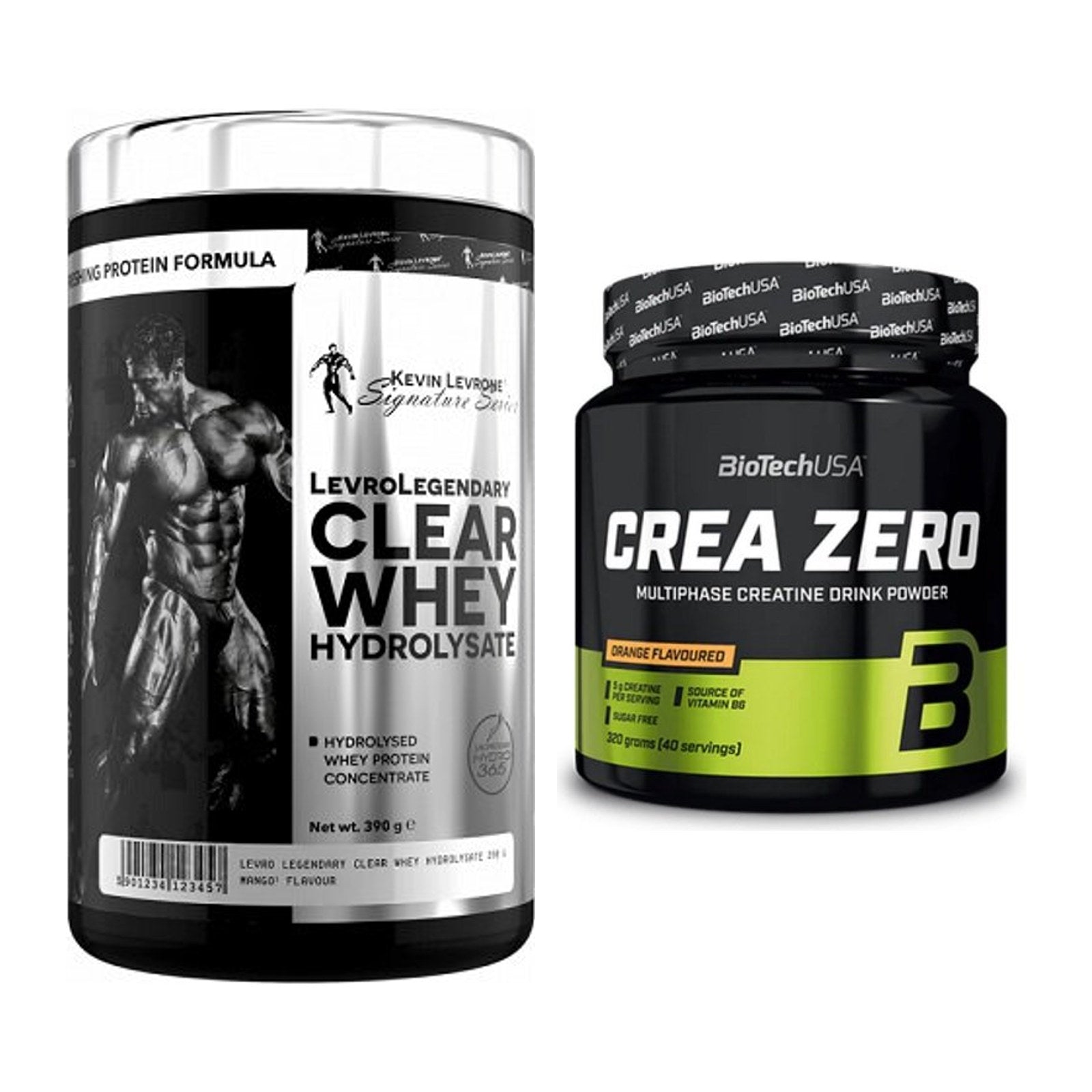 Muskelaufbau-Set: Kevin Levrone Clear Whey + BioTech Crea Zero – alle enthaltenen Artikel