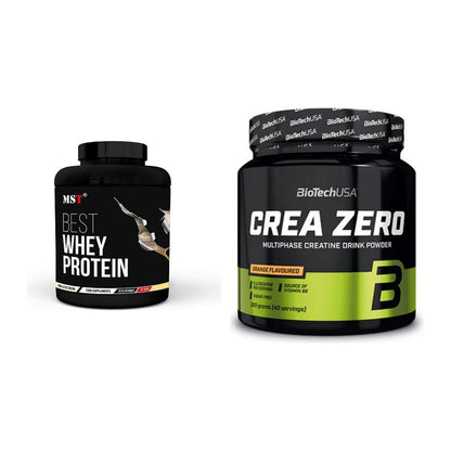Muskelaufbau-Set: MST Best Whey Protein + BioTech Crea Zero – alle enthaltenen Artikel