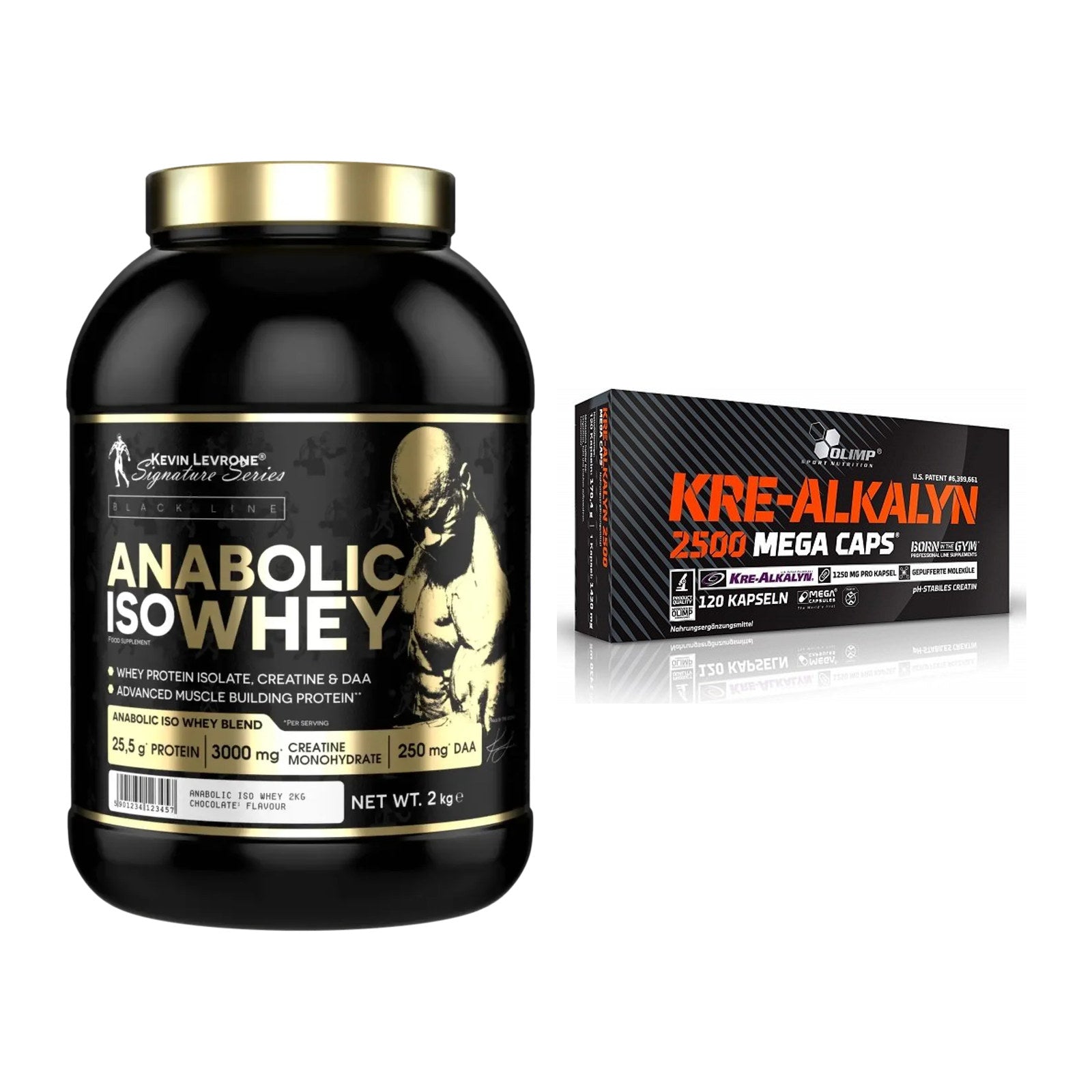 Muskelaufbau-Set: Kevin Levrone Anabolic + Olimp Kre Alkalyn 2500 – alle enthaltenen Artikel