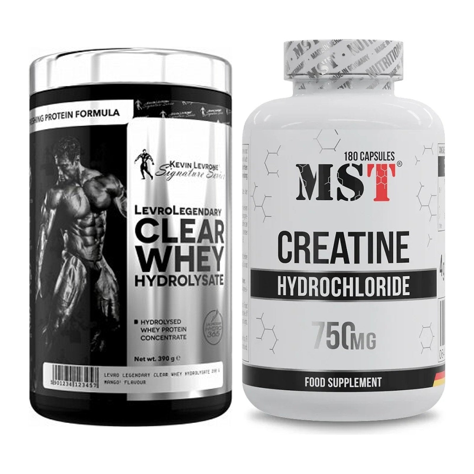 Muskelaufbau-Set: Kevin Levrone Clear Whey + MST Creatine HCL – alle enthaltenen Artikel