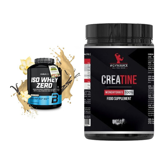 Muskelaufbau-Set: BioTech Iso Whey Zero + #GYMJUICE Creatine – alle enthaltenen Artikel
