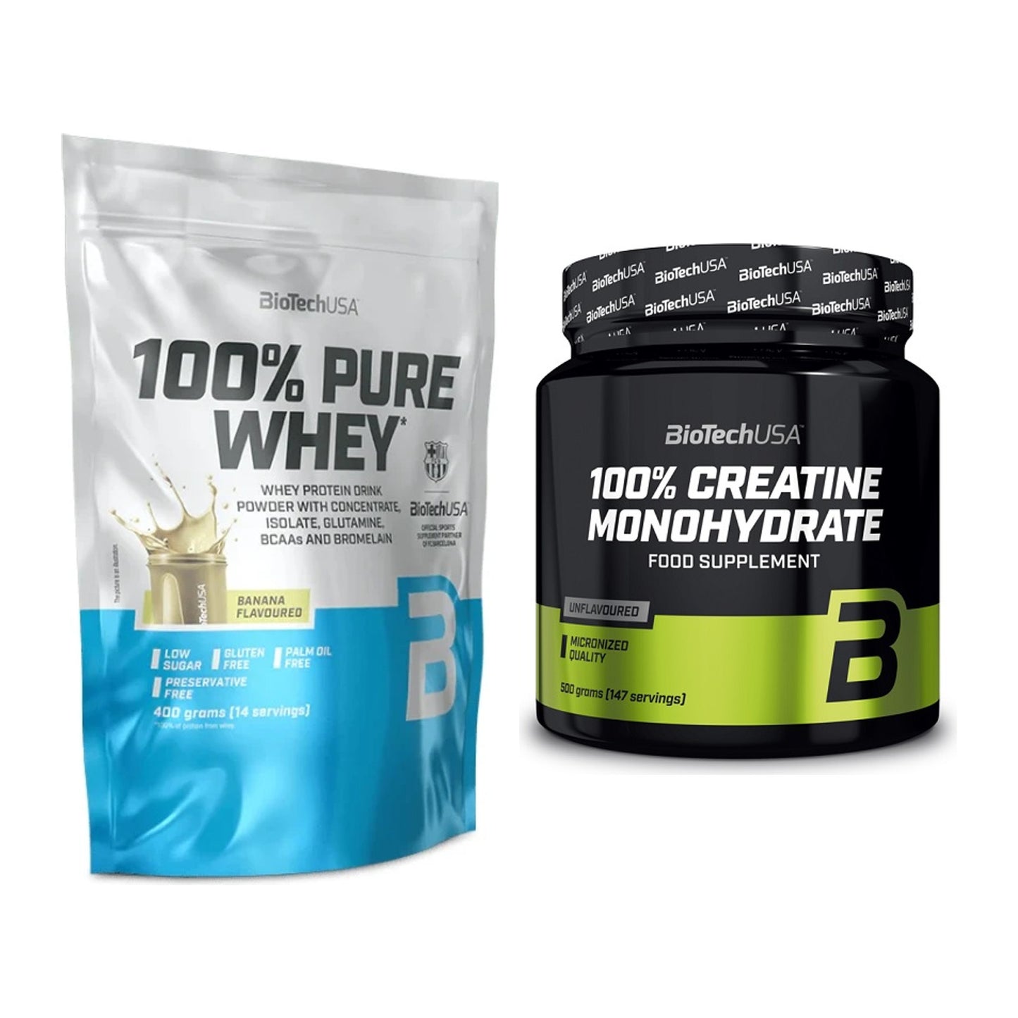 Muskelaufbau-Set: BioTech 100% Pure Whey + BioTech Creatine – alle enthaltenen Artikel