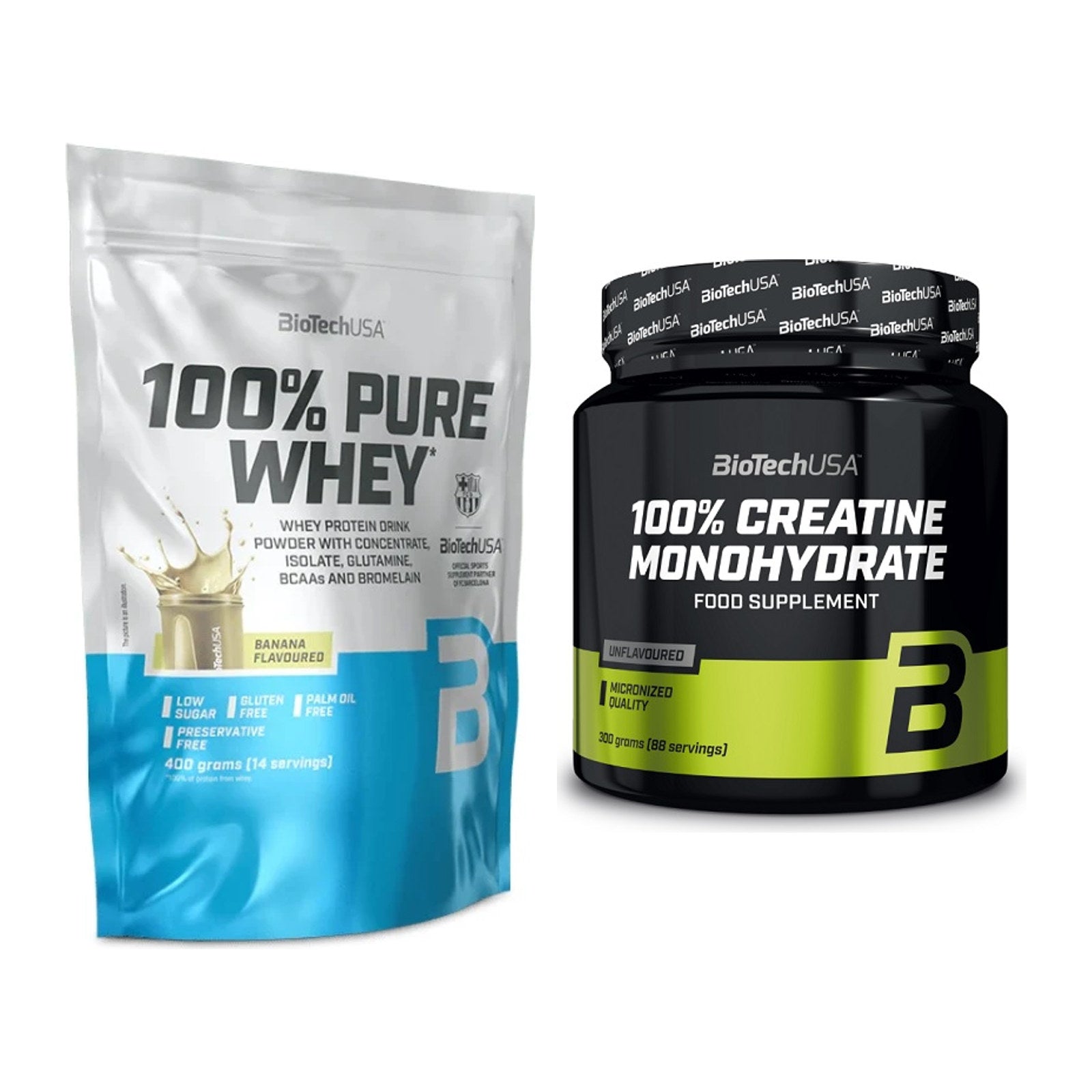 Muskelaufbau-Set: BioTech 100% Pure Whey + BioTech Creatine – alle enthaltenen Artikel