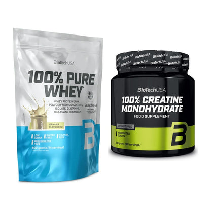 Muskelaufbau-Set: BioTech 100% Pure Whey + BioTech Creatine – alle enthaltenen Artikel