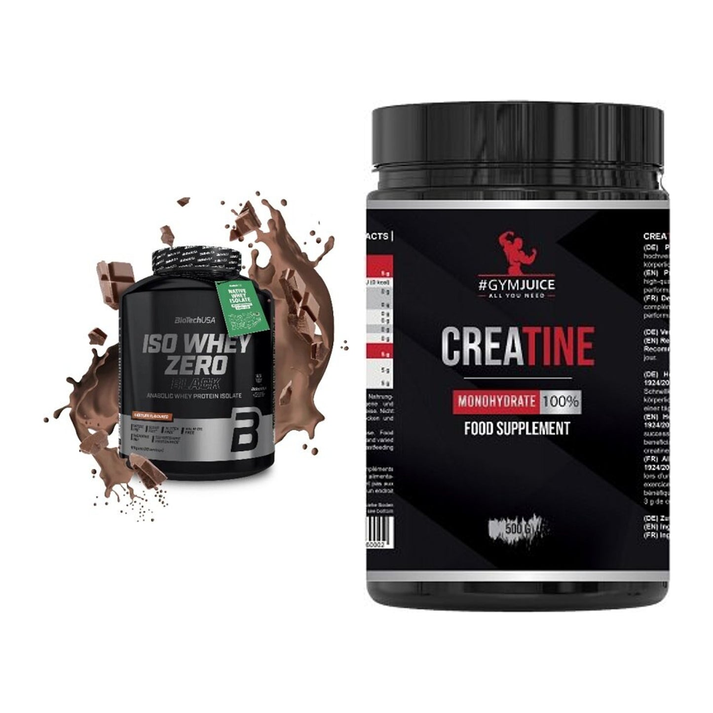 Muskelaufbau-Set: BioTech Iso Whey Zero + #GYMJUICE Creatine – alle enthaltenen Artikel