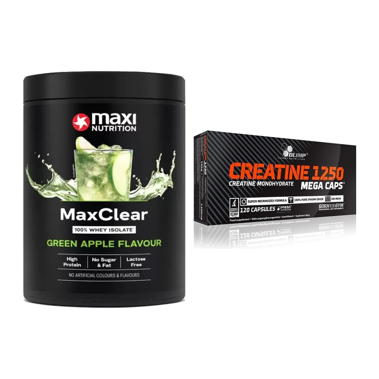 Muskelaufbau-Set: MaxiNutrition MaxClear + Olimp Creatine Mega Caps – alle enthaltenen Artikel