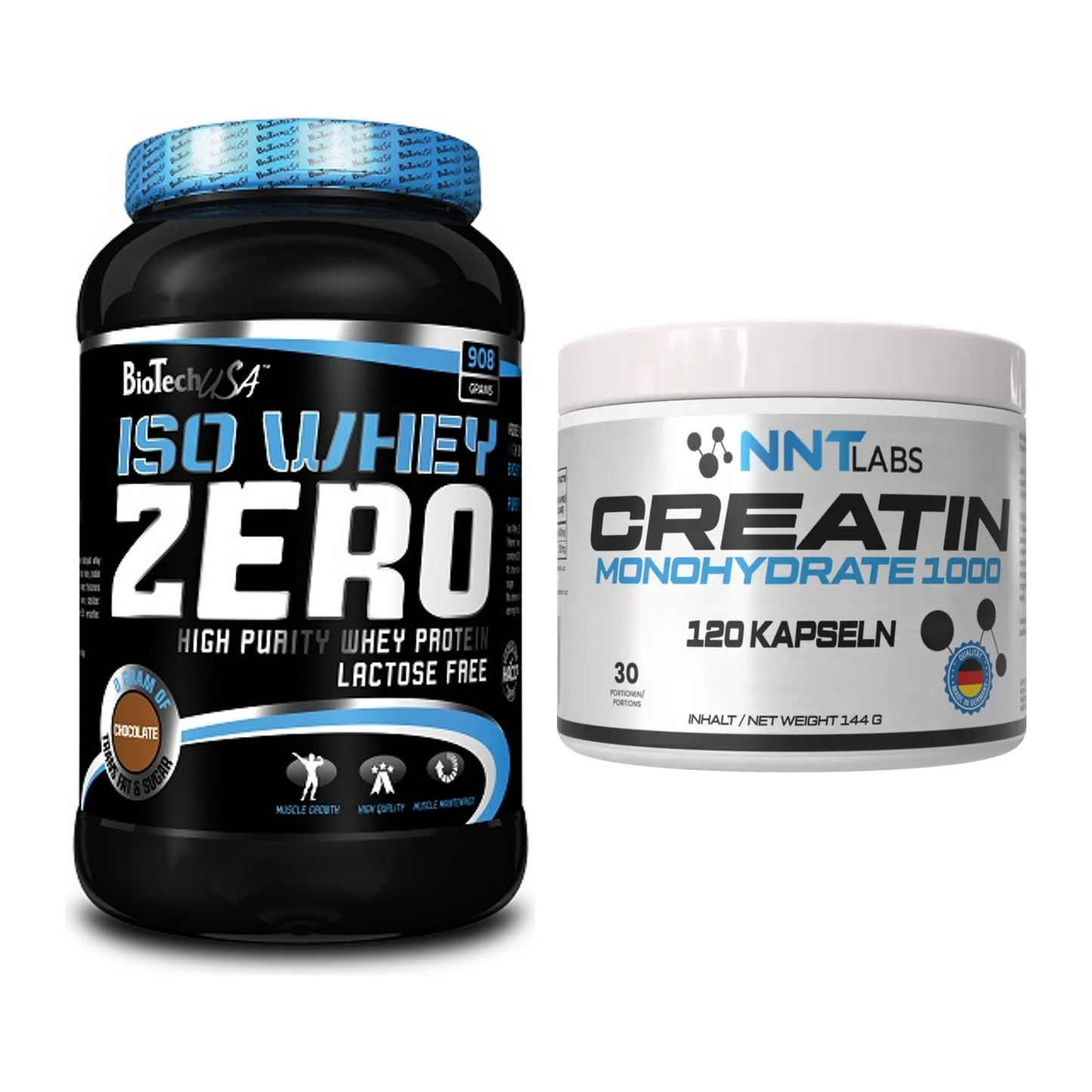 Muskelaufbau-Set: BioTech Iso Whey Zero + NNT Creatin 1000 mg – alle enthaltenen Artikel