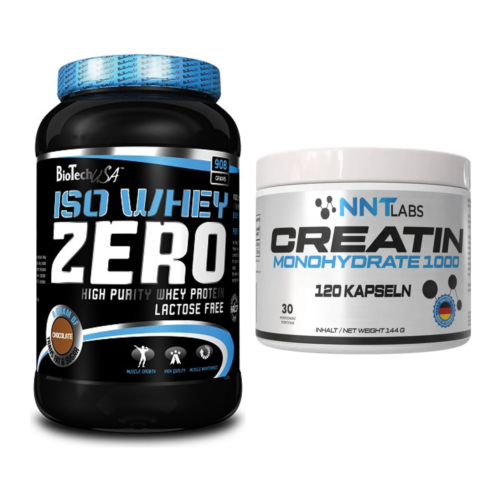 Muskelaufbau-Set: BioTech Iso Whey Zero + NNT Creatin 1000 mg – alle enthaltenen Artikel