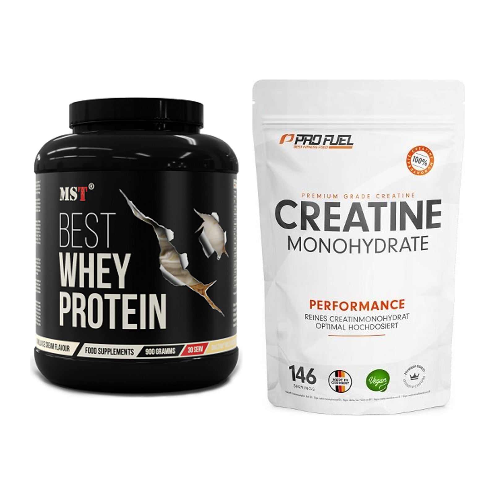 Muskelaufbau-Set: MST Best Whey Protein + ProFuel Creatine Monohydrate – alle enthaltenen Artikel
