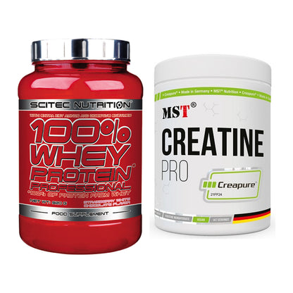 Muskelaufbau-Set: Scitec 100% Whey + MST Creatin Pro CREAPURE – alle enthaltenen Artikel