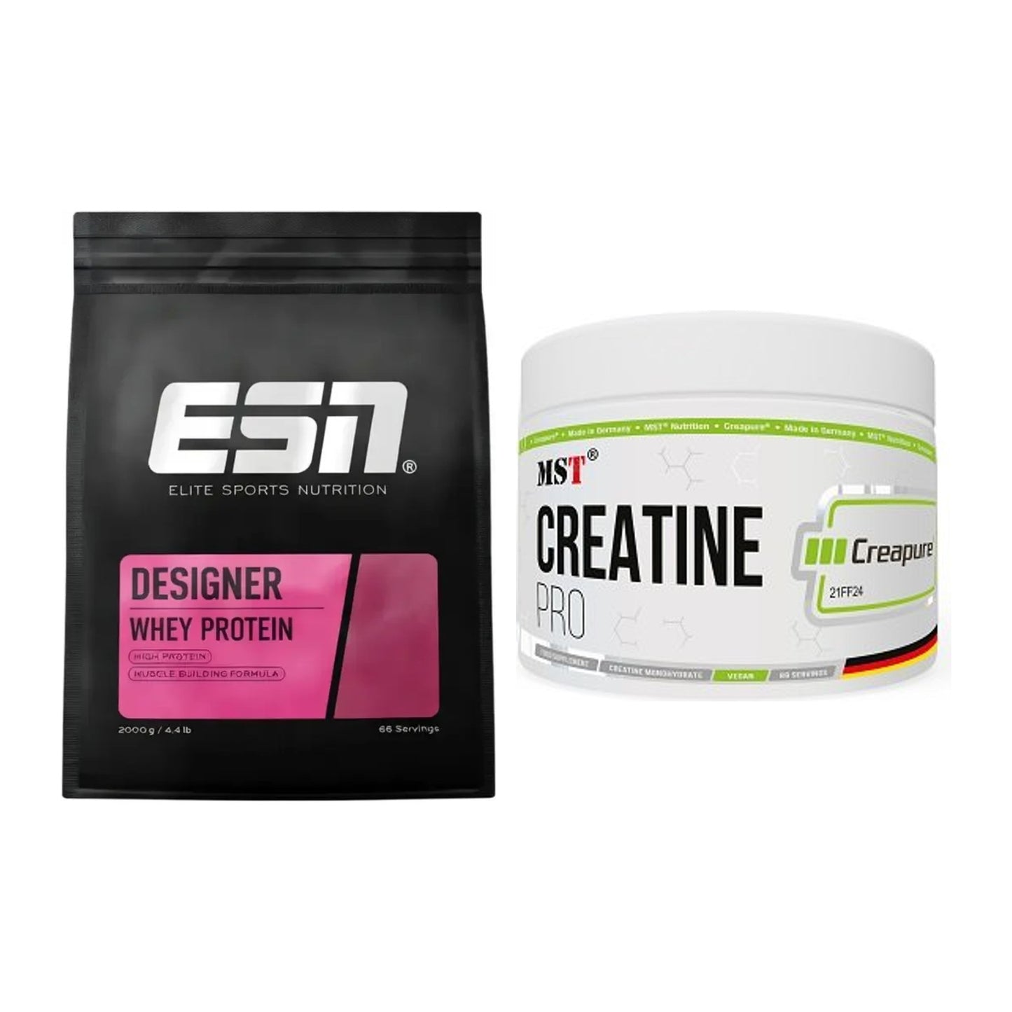 Muskelaufbau-Set: ESN Designer Whey + MST Creatin Pro CREAPURE – alle enthaltenen Artikel