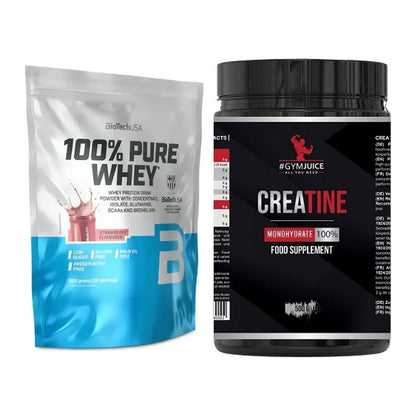 Muskelaufbau-Set: BioTech 100% Pure Whey + #GYMJUICE Creatine – alle enthaltenen Artikel