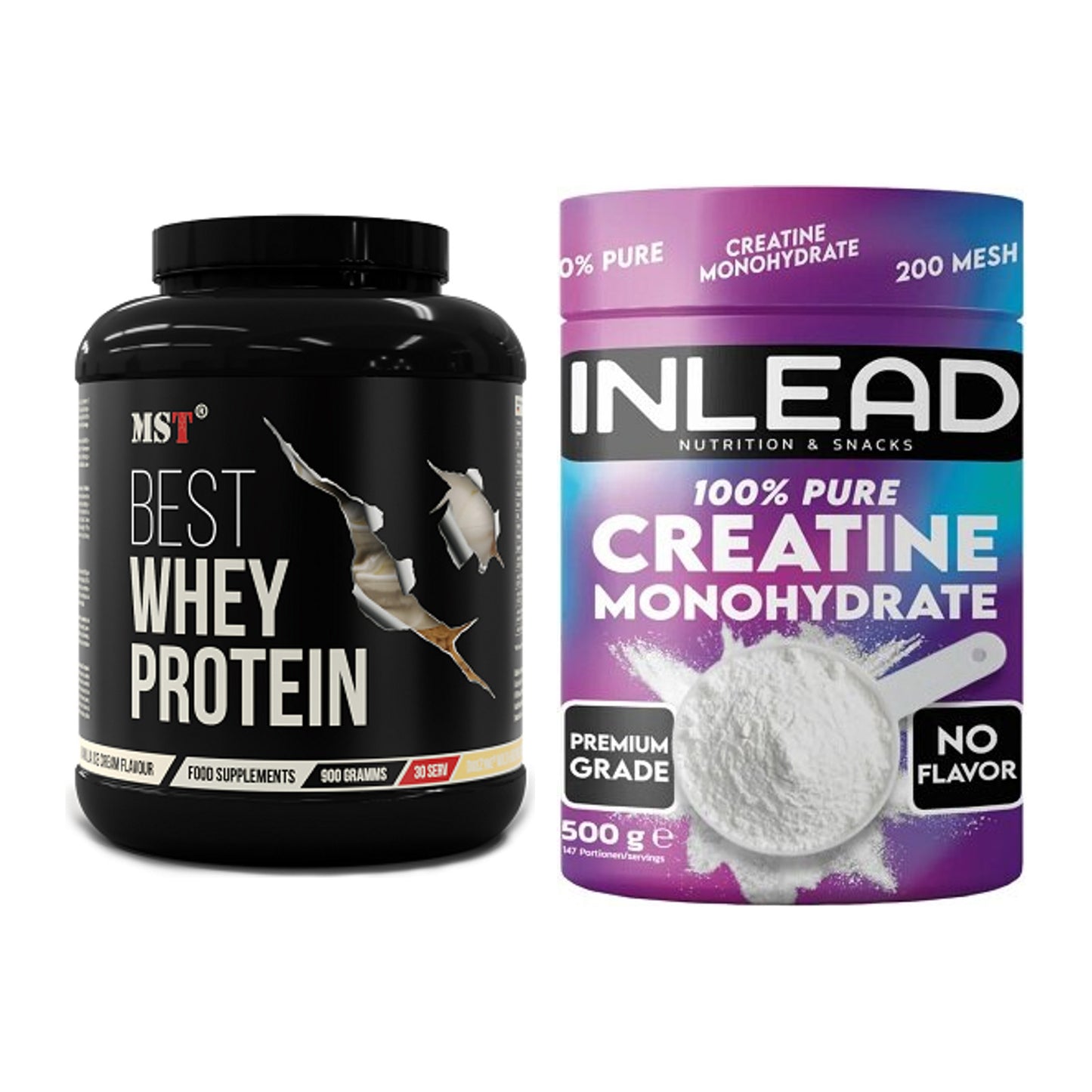 Muskelaufbau-Set: MST Best Whey Protein + INLEAD Creatine Monohydrate – alle enthaltenen Artikel