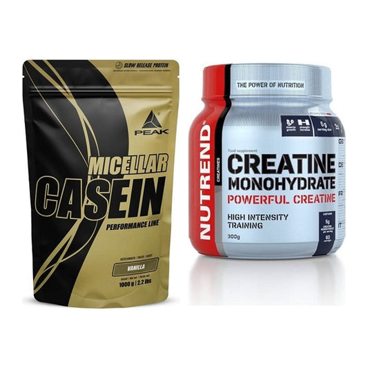 Muskelaufbau-Set: Peak Micellar Casein + Nutrend Creatine Monohydrate – alle enthaltenen Artikel