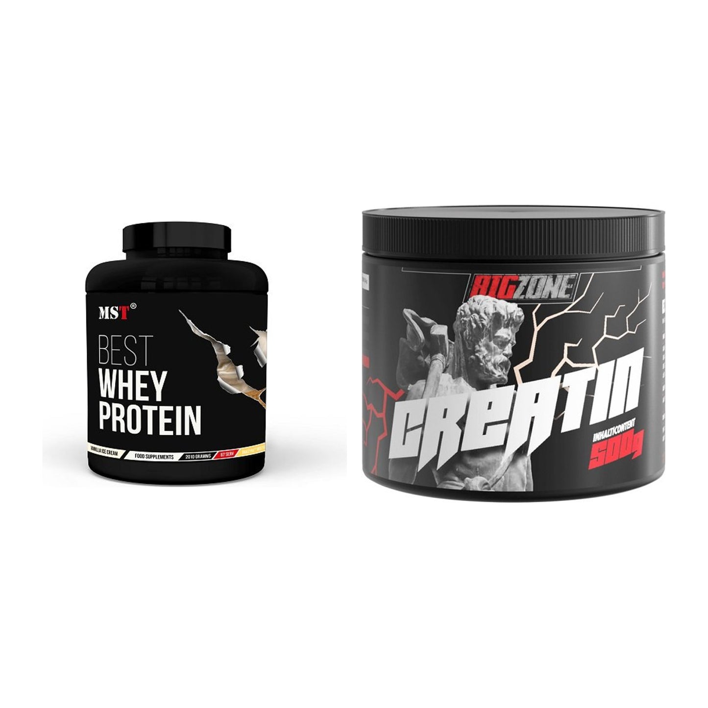 Muskelaufbau-Set: MST Best Whey Protein + Big Zone Creatin – alle enthaltenen Artikel