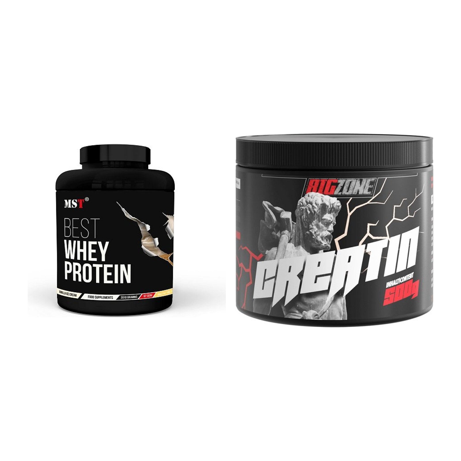 Muskelaufbau-Set: MST Best Whey Protein + Big Zone Creatin – alle enthaltenen Artikel
